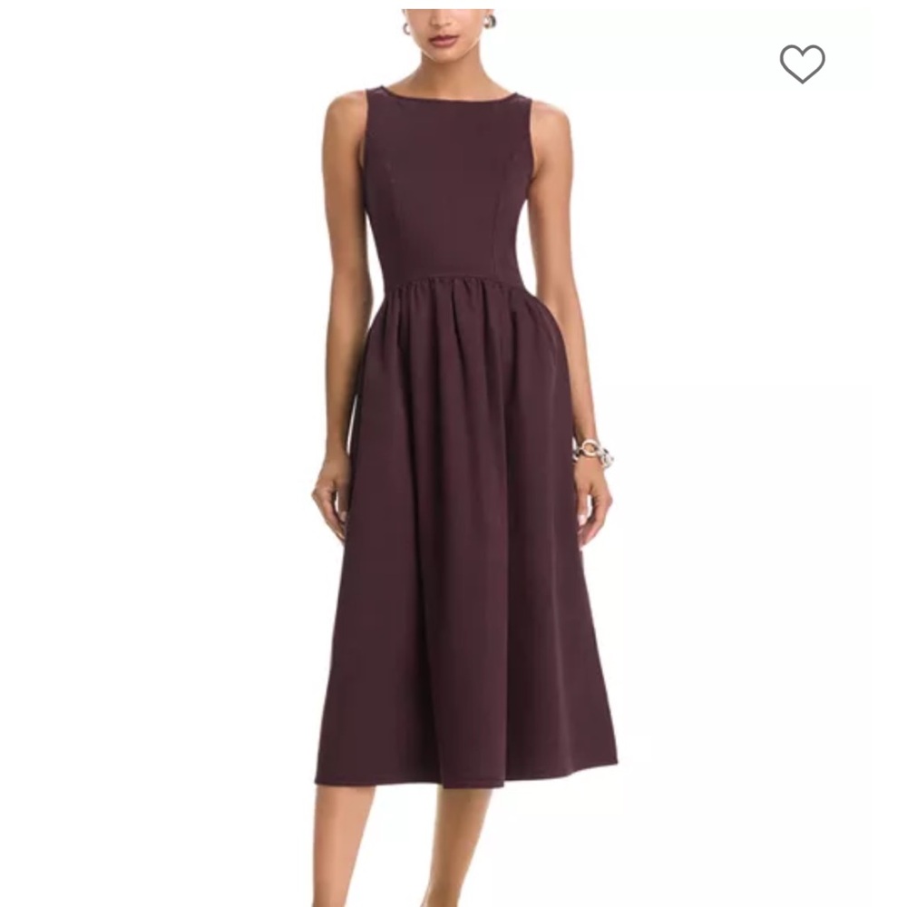 WAYF rich chocolate cotton midi dress XS